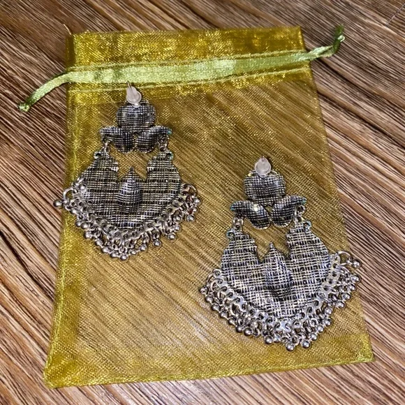 Intricate Silver Earrings - Picture 2 of 2